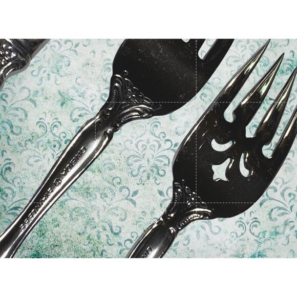 Oneida Michelangelo Stainless 5-Piece Setting Knife Fork Spoon Ornate Baroque - Picture 8 of 9